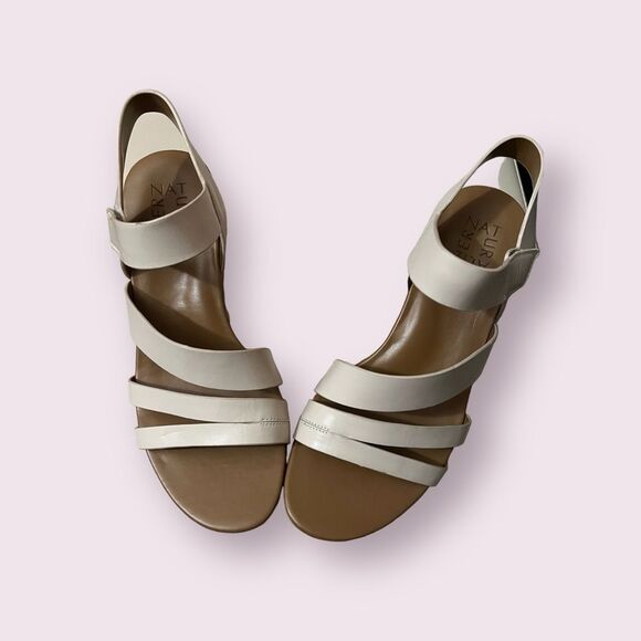 Naturalizer Cream Cork Wedge Sandals Sz 7 - Picture 5 of 5